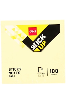 Deli Sticky Notes Yapışkanlı Not Kağıdı 76x76 Mm Sarı 100 Sayfa 00353 Deli Sticky Notes Yapışkanlı Not Kağıdı 76x76 Mm Sarı 100 Sayfa 00353