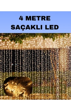 4 Metre Icicle Şelale Led Perde Işık Sarı Aydınlatma 4 Metre Icicle Şelale Led Perde Işık Sarı Aydınlatma