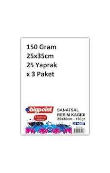 Bigpoint Sanatsal Resim Kağıdı 150 Gram 25x35cm - 25 Yaprak X 3 Paket Bigpoint Sanatsal Resim Kağıdı 150 Gram 25x35cm - 25 Yaprak X 3 Paket