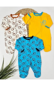 Alpbebe Lion Kombin 3lü Tulum - Sarı Sarı Alpbebe Lion Kombin 3lü Tulum - Sarı Sarı