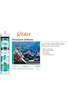Sista Siyah Akvaryum Silikonu Balıklar İçin Zararsız Solventsiz 340 Gr 280ml 1 Adet