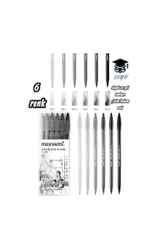 Monami 6 Renk Siyah Ve Gri Renk Tonları Çizim Kalem Seti 0.4 Mm İnce Uç Monami 6 Renk Siyah Ve Gri Renk Tonları Çizim Kalem Seti 0.4 Mm İnce Uç