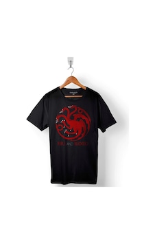 Game Of Thrones Fire And Blood House Targaryen Baskılı Tişört Unisex T-shirt 001 Game Of Thrones Fire And Blood House Targaryen Baskılı Tişört Unisex T-shirt 001