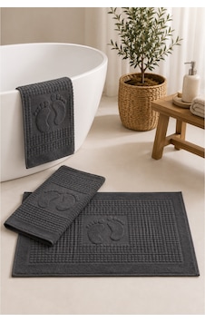 3'lü Banyo Paspası Ayak Havlusu 50x70 Cm %100 Pamuk, Yumuşak Dokulu, Hızlı Su Emici, Banyo Paspas Seti Antrasit Gri 3'lü Banyo Paspası Ayak Havlusu 50x70 Cm %100 Pamuk, Yumuşak Dokulu, Hızlı Su Emici, Banyo Paspas Seti Antrasit Gri