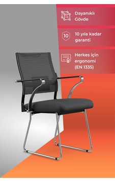 Ergolife Sit Air 24/7 M4-281k - Fileli, Krom, Toplantı Odası, Bekleme Sandalyesi - 697.5d.1.6a4 Siyah Ergolife Sit Air 24/7 M4-281k - Fileli, Krom, Toplantı Odası, Bekleme Sandalyesi - 697.5d.1.6a4 Siyah