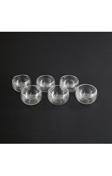 6 Adet Cam Çift Cidarlı Sosluk 50 Ml 6 Adet Cam Çift Cidarlı Sosluk 50 Ml