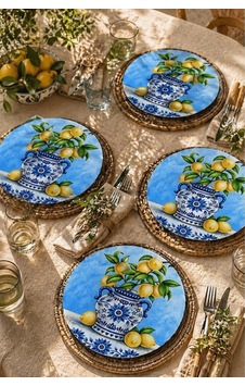 Limonlu Biblo Motifli 4'lü Supla Set Sicilya Temalı - 30 Cm, 3 Mm Mdf, Uv Baskı, Masa Sunumu Çok Renkli Limonlu Biblo Motifli 4'lü Supla Set Sicilya Temalı - 30 Cm, 3 Mm Mdf, Uv Baskı, Masa Sunumu Çok Renkli