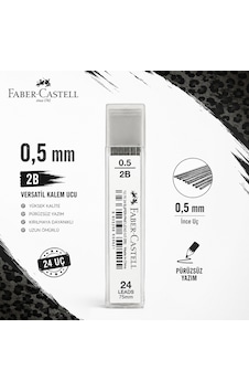 Faber-castell Super Fine Min 0.5 Mm 2b Versatil Kalem Ucu 24 Uç 75 Mm Kırılmaya Dayanıklı