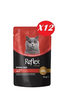 Reflex Plus Jöle İçinde Parça Biftek Etli Kısırlaştırılmış Kedi Yaş Maması 85 Gr 12 Adet Reflex Plus Jöle İçinde Parça Biftek Etli Kısırlaştırılmış Kedi Yaş Maması 85 Gr 12 Adet