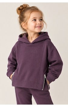 Luess Kız Çocuk Mürdüm Kapüşonlu Fermuar Detaylı Sweatshirt Mor Luess Kız Çocuk Mürdüm Kapüşonlu Fermuar Detaylı Sweatshirt Mor