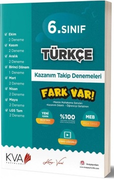 6. Sınıf Türkçe Kazanım Takip Denemeleri- KVA Yayınları 6. Sınıf Türkçe Kazanım Takip Denemeleri- KVA Yayınları