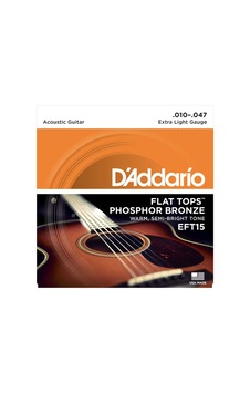 D'addario Eft15 Akustik Tel Set Flat Extra Light .010 Zımparalı D'addario Eft15 Akustik Tel Set Flat Extra Light .010 Zımparalı