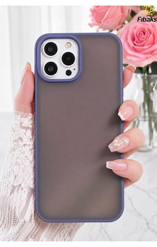 Fibaks iPhone 13 Pro Max Uyumlu Kılıf Metal Çerçeve Hassas Butonlu Renkli Buzlu Şeffaf Transparan Kapak Fibaks iPhone 13 Pro Max Uyumlu Kılıf Metal Çerçeve Hassas Butonlu Renkli Buzlu Şeffaf Transparan Kapak