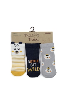 Petit Minou 3'lü 3D Bear Bebek Çorabı 2177 Petit Minou 3'lü 3D Bear Bebek Çorabı 2177