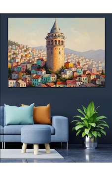 Tepeden Galata Kulesi Ve İstanbul Dekoratif Kanvas - Mdf Ahşap Tablo Tepeden Galata Kulesi Ve İstanbul Dekoratif Kanvas - Mdf Ahşap Tablo