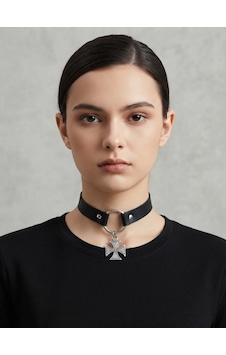 Siyah Pu Deri Haç Figürlü Choker Kolye Gümüş Renk Halka Detaylı Gotik Tarz Kadın Kolye Gtk66 Gri Siyah Pu Deri Haç Figürlü Choker Kolye Gümüş Renk Halka Detaylı Gotik Tarz Kadın Kolye Gtk66 Gri