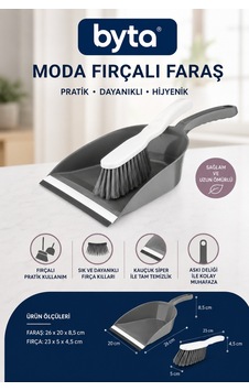 Moda Fırçalı Faraş Seti Ergonomik Saplı Kauçuk Dudaklı Pratik Temizlik Seti Karışık Renk Mor Siyah Bej 1 Adet Karışık Renk Gönderilir Diğer