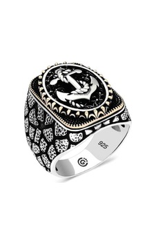 Gumush Gümüş Deniz Çapası Oval Erkek Yüzük 546038673 Gumush Gümüş Deniz Çapası Oval Erkek Yüzük 546038673