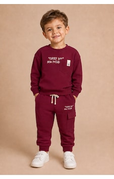 Ahengim Erkek Çocuk Pamuklu Baskılı 2 Li Takım Sweatshirt Eşofman Altı 1-4 Yaş Ak122 Bordo Ahengim Erkek Çocuk Pamuklu Baskılı 2 Li Takım Sweatshirt Eşofman Altı 1-4 Yaş Ak122 Bordo