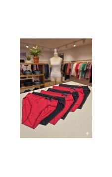 Papatay 7423 Standart Boy Yumuşak Kumaşlı Şık Fiyonk Detaylı Siyah - Kırmızı 6'lı Paket Kadın Bikini Külot Siyah - Kırmızı Siyah - Kırmızı Papatay 7423 Standart Boy Yumuşak Kumaşlı Şık Fiyonk Detaylı Siyah - Kırmızı 6'lı Paket Kadın Bikini Külot Siyah - Kırmızı Siyah - Kırmızı