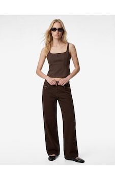 Koton Normal Bel Pamuklu Troklu Cepli Düğmeli Bol Paça Pantolon - Loose Straight Fit Jeans Koyu Kahverengi 6sal40081mw Koyu Kahve Koton Normal Bel Pamuklu Troklu Cepli Düğmeli Bol Paça Pantolon - Loose Straight Fit Jeans Koyu Kahverengi 6sal40081mw Koyu Kahve