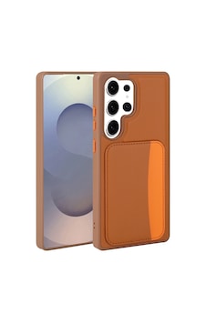 Galaxy S25 Ultra Kılıf Kartlıklı Kamera Yükseltili Silikon Alan Tech Kahverengi Galaxy S25 Ultra Kılıf Kartlıklı Kamera Yükseltili Silikon Alan Tech Kahverengi