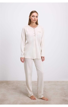 Findit Uzun Kollu T-shirt Ve Pantolon Pijama Takım Mavi Findit Uzun Kollu T-shirt Ve Pantolon Pijama Takım Mavi