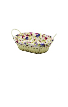 Tedar Renkli Bezli Oval Hasır Ekmek Sepeti Royaleks-8821 Najmaddin 6411267