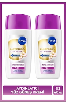 Spf50+ Güneş Koruyucu Luminous630 Skin Glow Aydınlatıcı Yüz Kremi 40ml, Nemlendirici, X2 Adet Spf50+ Güneş Koruyucu Luminous630 Skin Glow Aydınlatıcı Yüz Kremi 40ml, Nemlendirici, X2 Adet