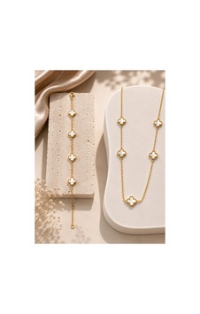 Çelik Yonca 2'li Set Model Bileklik Ve Kolye Altın-beyaz Küçük Boy - 900798680 Altın-beyaz Küçük Boy Çelik Yonca 2'li Set Model Bileklik Ve Kolye Altın-beyaz Küçük Boy - 900798680 Altın-beyaz Küçük Boy