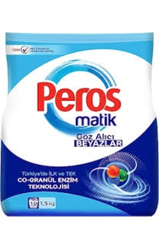 Peros Matik Toz Deterjan Göz Alıcı Beyazlar 1.5 Kg - 10 Yıkama Peros Matik Toz Deterjan Göz Alıcı Beyazlar 1.5 Kg - 10 Yıkama