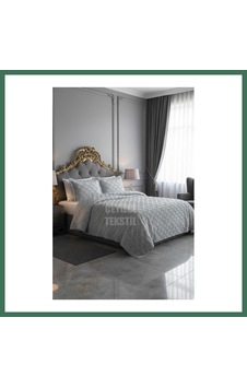 En-cag Çift Kişilik Yatak Örtüsü Gri 3 Parça Yatak Örtüsü Bedspread Bss En-cag Çift Kişilik Yatak Örtüsü Gri 3 Parça Yatak Örtüsü Bedspread Bss
