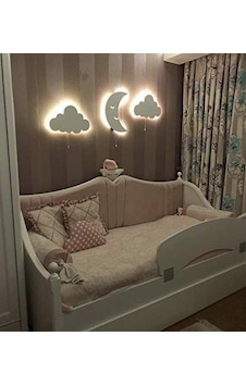 Windly Concept 3 Lü Bebek Odası Ve Çocuk Odası Aydınlatması Ledli Bulut Ve Ay Beyaz Sku: Smgstk7047543953
