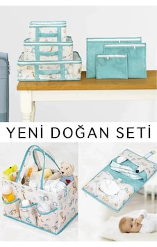 Yeni Doğan Seti Bavul Organizer,bebek Bakım Ve Alt Bakım Çantası Mavi