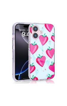 Apple Uyumlu iPhone 16 Plus Kılıf M-safe Şarj Özellikli Zore Stilo Kapak Pembe-Mavi