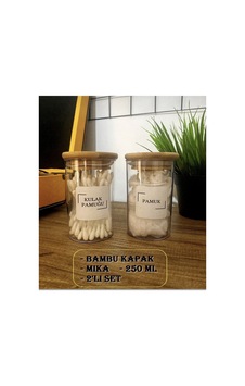 2 Li Bambu Kapaklı 250 Ml Cam Kulak Pamuğu&pamuk Banyo Seti Şeffaf Şeffaf 2 Li Bambu Kapaklı 250 Ml Cam Kulak Pamuğu&pamuk Banyo Seti Şeffaf Şeffaf
