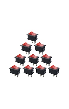 10 Adet - On-Off Anahtar Kırmızı, Kcd1-101, Mini Aç Kapa Anahtar N11.468 10 Adet - On-Off Anahtar Kırmızı, Kcd1-101, Mini Aç Kapa Anahtar N11.468