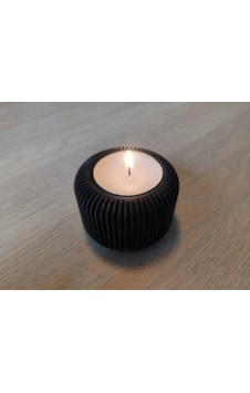 Mini Şamdan Mumluk Decor Mum Dahil Siyah Renk Masa Dekor ŞEFFAF