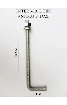 İnter L Tipi Ankraj Vidası M10 33cm M33