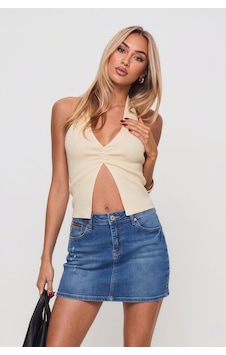 Blue White Kadın Jean Kısa Etek Açık Mavi 2xl Blue White Kadın Jean Kısa Etek Açık Mavi 2xl