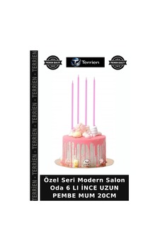 Özel Seri Modern Salon Oda 6 Lı İnce Uzun Pembe Mum 20cm Özel Seri Modern Salon Oda 6 Lı İnce Uzun Pembe Mum 20cm