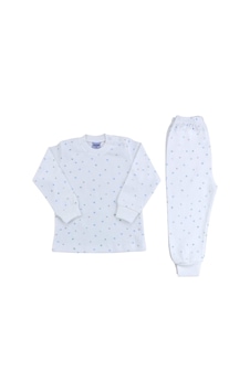 Sebi Bebe Nokta Çiçek Pijama Takım 9154 Beyaz Sebi Bebe Nokta Çiçek Pijama Takım 9154 Beyaz