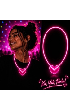 Neon Işıklı Fosforlu Parti Kolyesi Pembe Renk Neon Işıklı Fosforlu Parti Kolyesi Pembe Renk