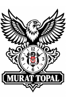 40x45 Cm Kartal Figürlü Bjk Armalı Dekoratif Duvar Saati Kişiye Özel Murat Topal 40x45 Cm Kartal Figürlü Bjk Armalı Dekoratif Duvar Saati Kişiye Özel Murat Topal