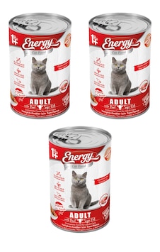 Energy Sığır Etli Yetişkin Yaş Konserve Kedi Maması 3 x 400 G Energy Sığır Etli Yetişkin Yaş Konserve Kedi Maması 3 x 400 G