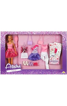 Alisha Fashion Yedek Kıyafetli & Stickerlı Moda Oyunu, 29 Cm Moda Bebek Seti Alisha Fashion Yedek Kıyafetli & Stickerlı Moda Oyunu, 29 Cm Moda Bebek Seti