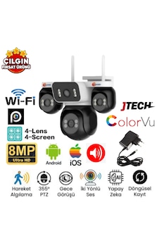 Esvision Es-5804 4kamera 8mp Wi-fi Model Ptz Akıllı Kamera