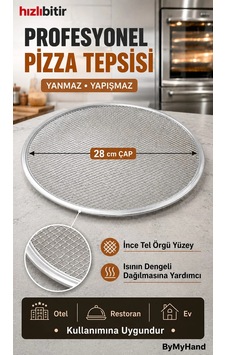Bymyhand Metal Sanayi Tipi Profesyonel Pizza Tepsisi 28 Cm Çok Renkli