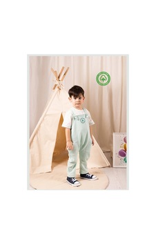 Zuppers Unisex Bebek Salopet Tulum Ve Tişört Takım - Mint renkli