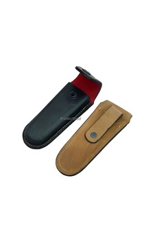Hakiki Deri Çakı Kılıfı No:4 - 14 Cm, Kemerlikli Renkli